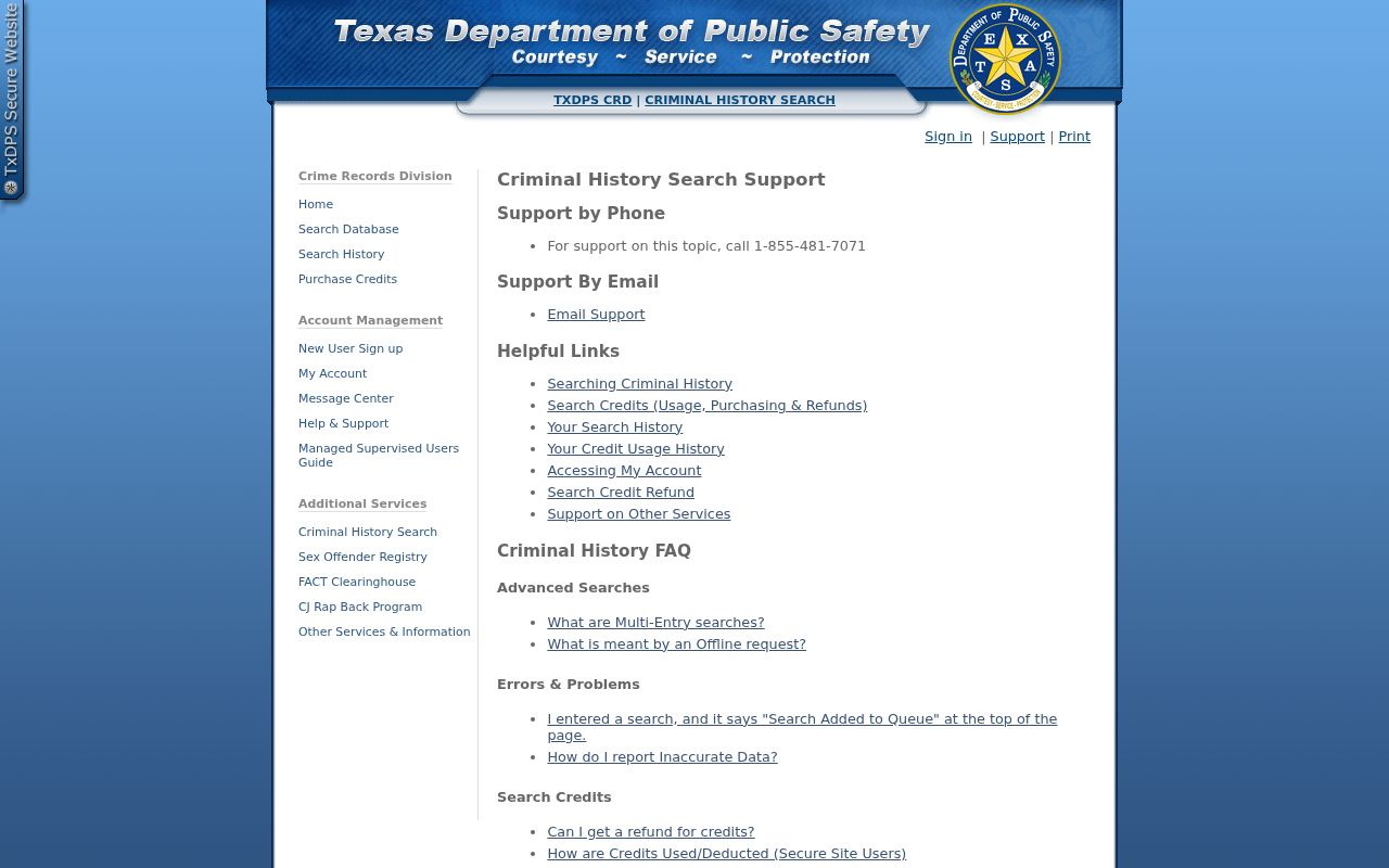 Texas DPS support information relevant to Young County court case outcomes