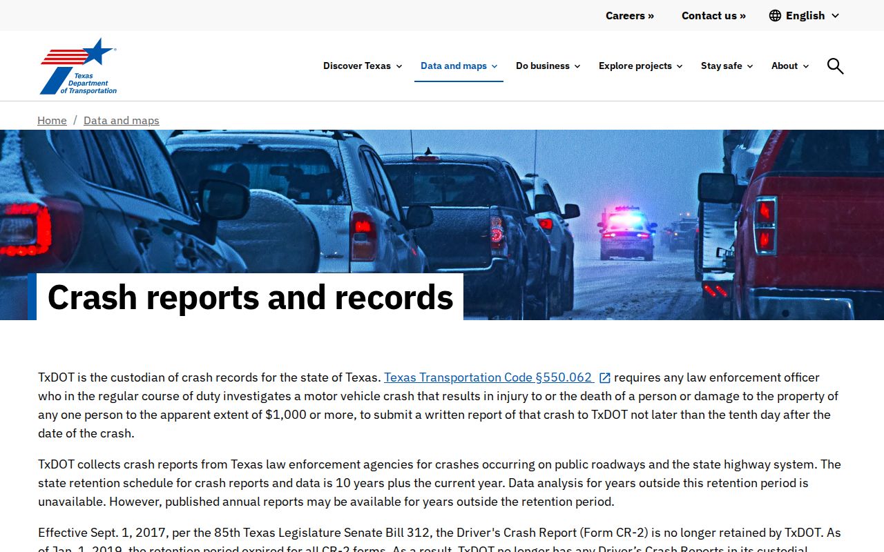 Graham criminal record research through the official TxDOT crash report route