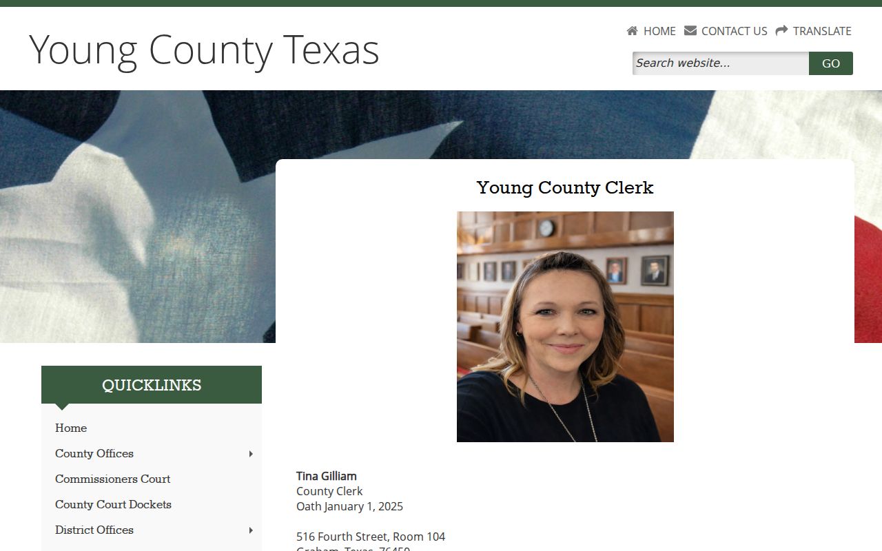 Young County criminal records County Clerk contact