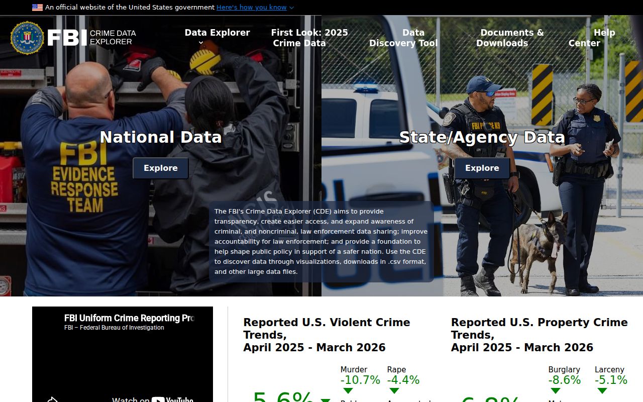 Newcastle criminal record research using the official FBI crime data query