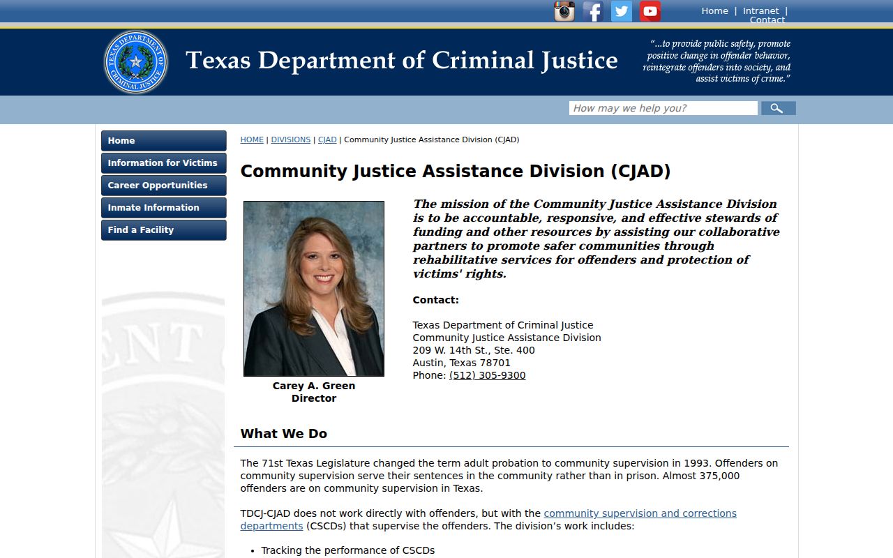 Olney criminal record context on Texas oversight of county community supervision